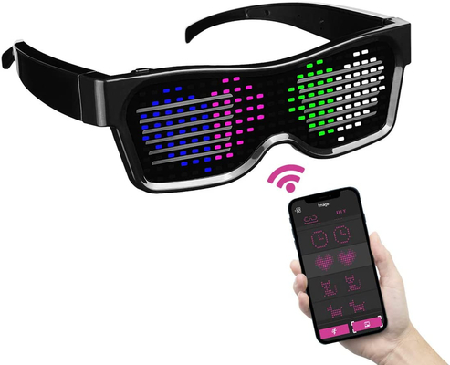 USB قابلة للبرمجة قابلة للبرمجة نظارات Led نص الكتابة على الجدران وسائط إيقاع الموسيقى