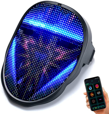 قناع وجه LED ذكي متغير الوجه قابل لإعادة الشحن USB نمط قابل للتخصيص