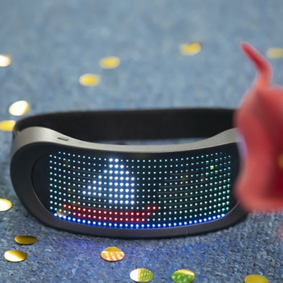 قابل للتعديل بلوتوث LED تضيء نظارات RGB بالألوان الكاملة 42 أنماط