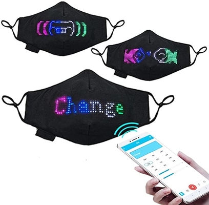 قناع وجه LED قابل للبرمجة في مهرجان الحفلات ، تطبيق بلوتوث يتم التحكم فيه عن طريق USB قابل لإعادة الشحن