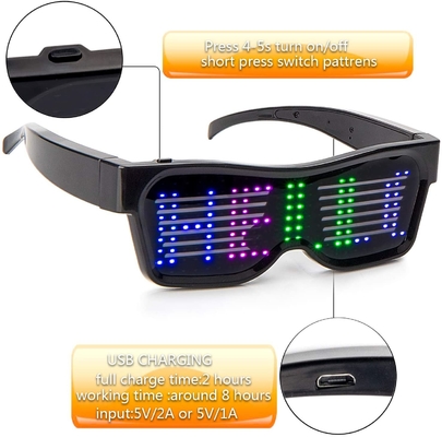 USB قابلة للبرمجة قابلة للبرمجة نظارات Led نص الكتابة على الجدران وسائط إيقاع الموسيقى