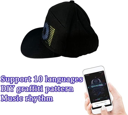 قابل للبرمجة DIY Text Pattern Bluetooth LED Hat App Control Magic Display LED Hat