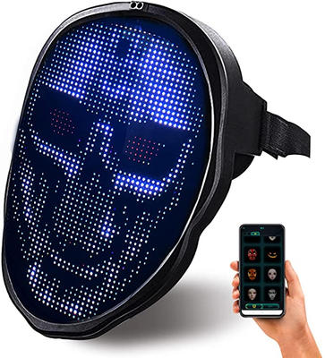 قناع وجه LED قابل للبرمجة غطاء وجه متغير إلكترونيًا مع تطبيق بلوتوث