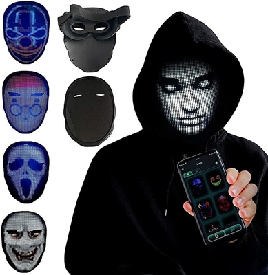 قناع وجه LED متحكم به ذكي يتم التحكم فيه من خلال التطبيق مخصص لتحميل الصور