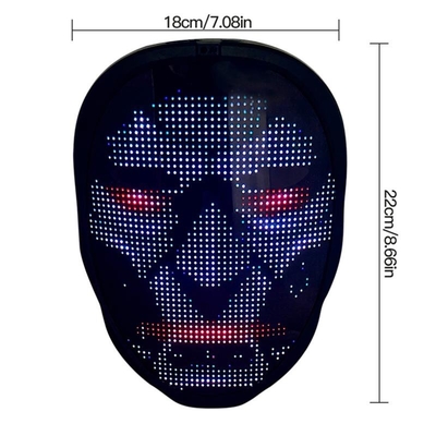 قناع الوجه LED الذكي DIY بإضاءة LED قناع الوجه الكامل مع بطارية قابلة لإعادة الشحن