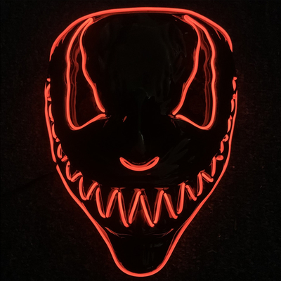 قناع تضيء الهالوين المرعب مع Neon EL Wire 3 أوضاع إضاءة