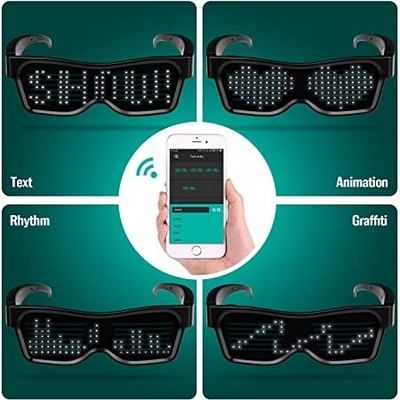 تطبيق بلوتوث متصل قابل للبرمجة نظارات LED نظارات ذكية ذاتية الصنع