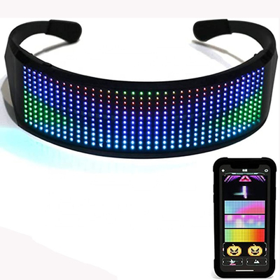 نظارات الرسوم المتحركة LED القابلة للبرمجة لأنماط قابلة للتخصيص USB التحكم في التطبيقات القابلة لإعادة الشحن