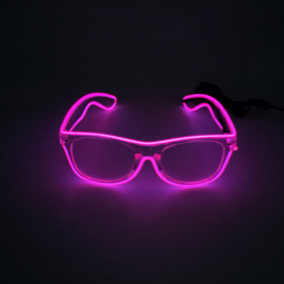 واضح الإطار عدسة النظارات المضيئة LED مع ضوء النيون وامض