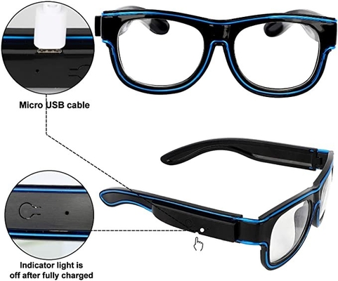 نظارات LED لاسلكية مضيئة شحن USB 10 ألوان مختلفة