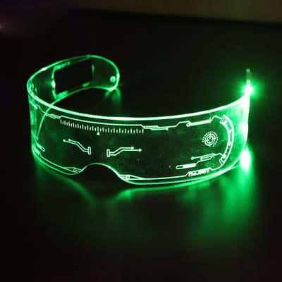نظارات Cyberpunk LED Visor مع 7 ألوان و 3 أوضاع أكريليك مستقبلي