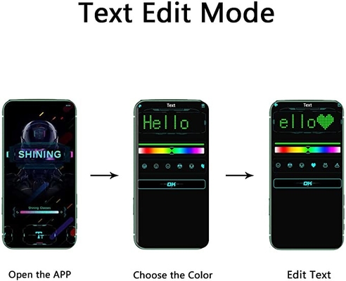 متعدد اللغات بلوتوث LED هات RGB ملون تحرير نص موسيقى صورة الرسم