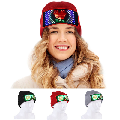 Display Beanie Hat Bluetooth APP DIY LED Smart Cap للجنسين قابل للتحرير