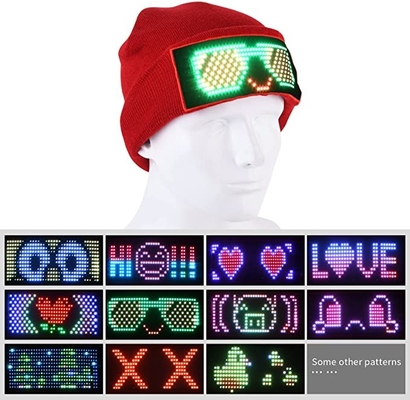 Display Beanie Hat Bluetooth APP DIY LED Smart Cap للجنسين قابل للتحرير