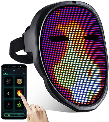 ABS البلاستيك بلوتوث LED قناع التحكم التطبيق DIY تحرير صورة النص والصور