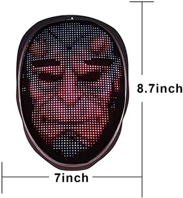 قناع LED بلوتوث قابل للبرمجة لحفلة تنكرية تنكرية
