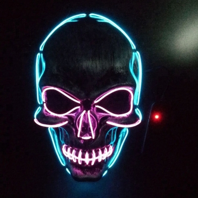 تضيء EL Wire Halloween قناع الوجه LED DC3V 10 لون اختياري