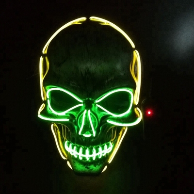تضيء EL Wire Halloween قناع الوجه LED DC3V 10 لون اختياري