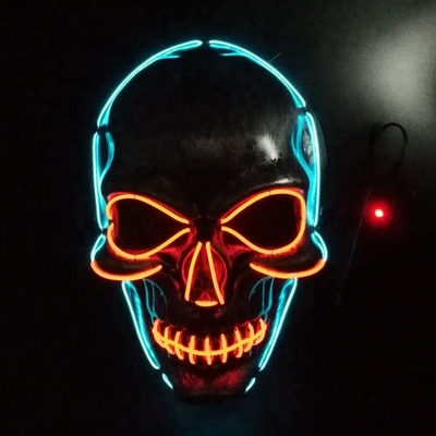 تضيء EL Wire Halloween قناع الوجه LED DC3V 10 لون اختياري