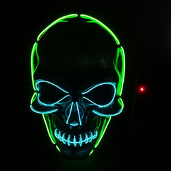 تضيء EL Wire Halloween قناع الوجه LED DC3V 10 لون اختياري