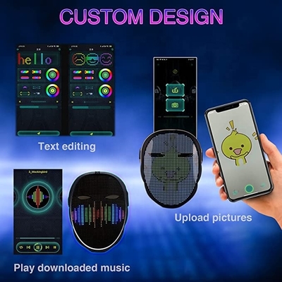 تحرير شاشة LED قناع الوجه DIY نمط نص تحميل الصور APP التحكم