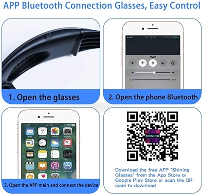 نظارات LED قابلة للبرمجة يتم التحكم فيها عن طريق التطبيق مع نمط نص Bluetooth DIY