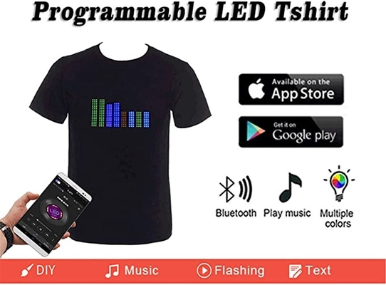 تي شيرت إضاءة LED قابل للبرمجة مخصص لمهرجان الحفلات