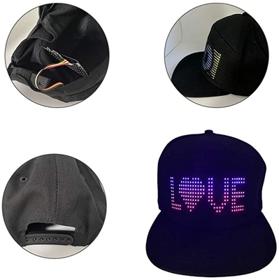 قابل للبرمجة DIY Text Pattern Bluetooth LED Hat App Control Magic Display LED Hat